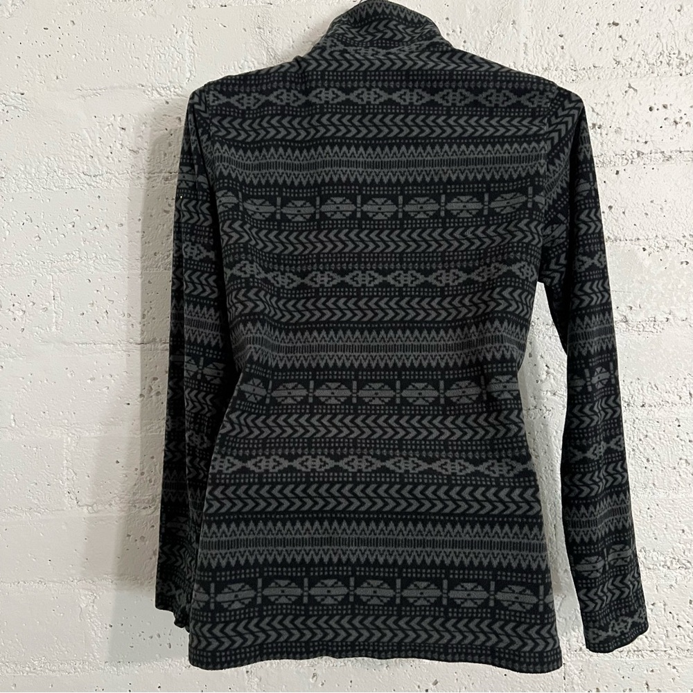 Columbia Womens 1/4 Zip Pullover M Black Gray Glacial Fleece III Geometric Aztec - Picture 4 of 5